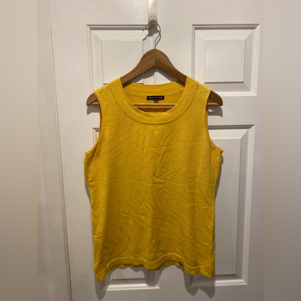Cable & Gauge Yellow Sleeveless Top – Summer Casual – Size L